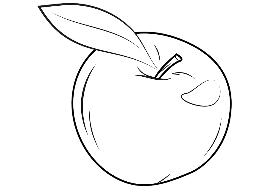 Coloring page Apple drawing Print